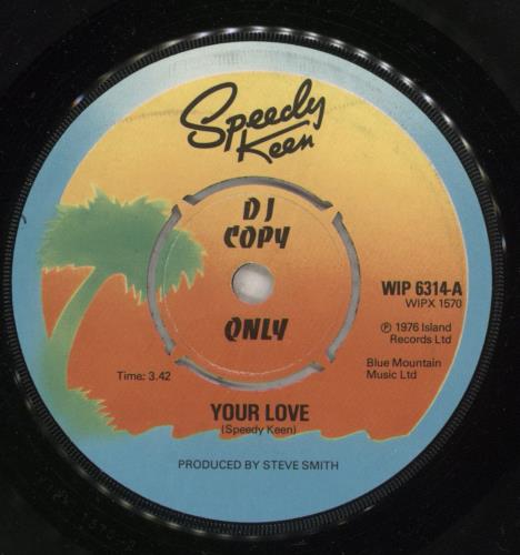 Speedy Keen Your Love 7" vinyl single (7 inch record / 45) UK S\K07YO880574
