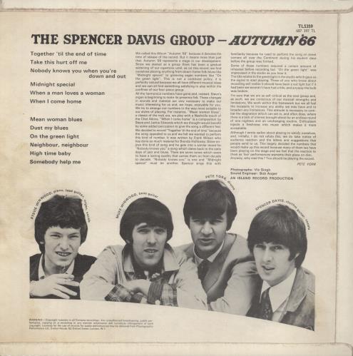 Spencer Davis Group Autumn '66 - 1st vinyl LP album (LP record) UK SDGLPAU725252