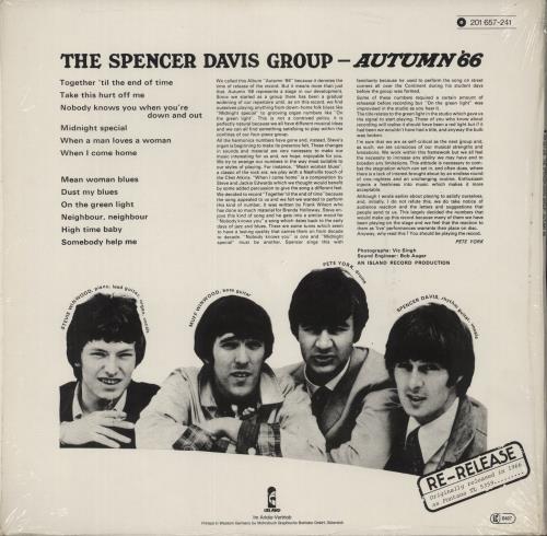 Spencer Davis Group Autumn '66 vinyl LP album (LP record) German SDGLPAU597705