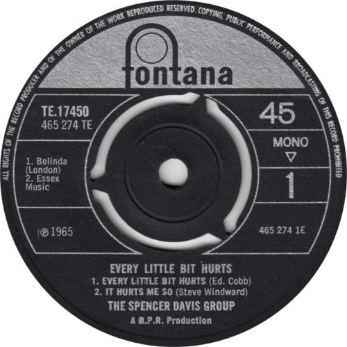 Spencer Davis Group Every Little Bit Hurts EP - EX 7" vinyl single (7 inch record / 45) UK SDG07EV62792