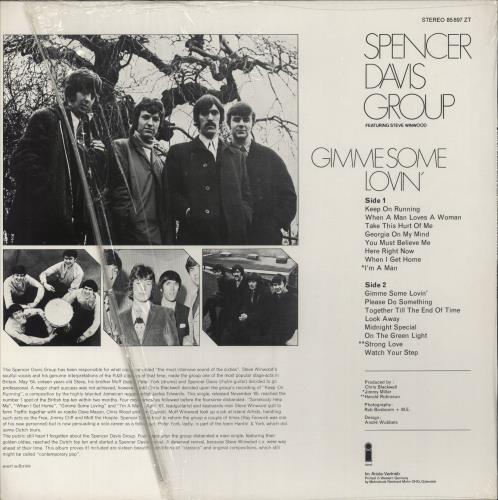 Spencer Davis Group Gimme Some Lovin' vinyl LP album (LP record) German SDGLPGI697624
