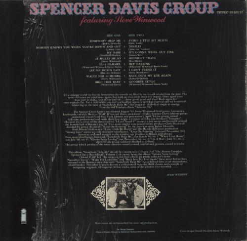 Spencer Davis Group Somebody Help Me vinyl LP album (LP record) German SDGLPSO876126