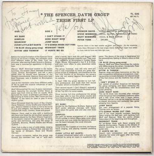 Spencer Davis Group Their First LP - Autographed vinyl LP album (LP record) UK SDGLPTH729646