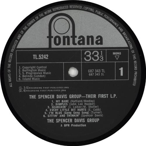 Spencer Davis Group Their First LP - Autographed vinyl LP album (LP record) UK SDGLPTH729646