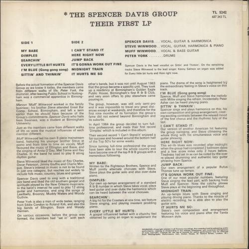 Spencer Davis Group Their First LP vinyl LP album (LP record) UK SDGLPTH298624