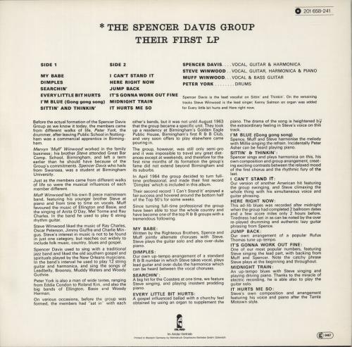 Spencer Davis Group Their First LP vinyl LP album (LP record) German SDGLPTH597704