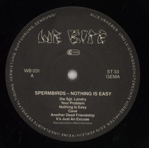 Spermbirds Nothing Is Easy vinyl LP album (LP record) German SMBLPNO863184