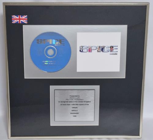 Spice Girls Wannabe - 1,000,000 Sales award disc UK PICAWWA84307