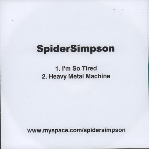 SpiderSimpson I'm So Tired CD-R acetate UK X5YCRIM665600