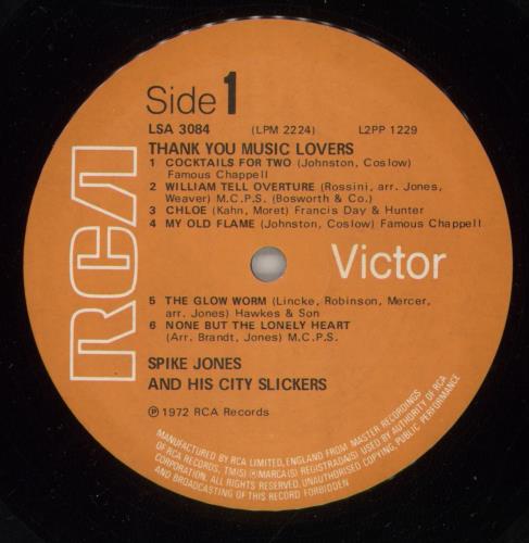 Spike Jones Thank You Music Lovers vinyl LP album (LP record) UK SKJLPTH235462