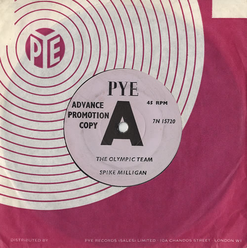 Spike Milligan The Olympic Team 7" vinyl single (7 inch record / 45) UK SPL07TH481103