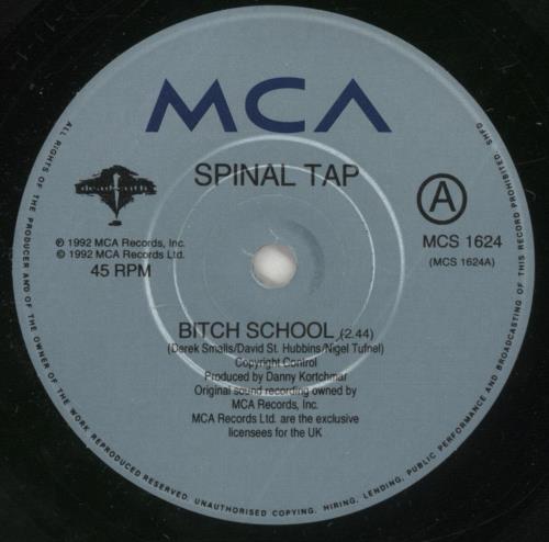 Spinal Tap Bitch School 7" vinyl single (7 inch record / 45) UK TAP07BI193628