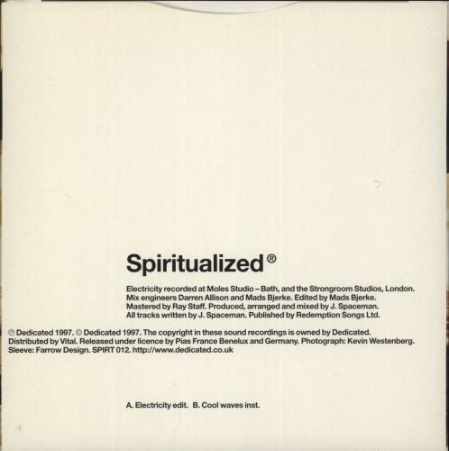 Spiritualized Electricity 7" vinyl single (7 inch record / 45) UK SPZ07EL93935