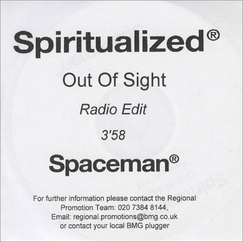 Spiritualized Out Of Sight CD-R acetate UK SPZCROU433552