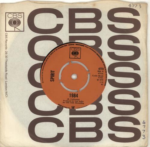 Spirit 1984 - Nineteen Eighty Four 7" vinyl single (7 inch record / 45) UK SRT07NI193886