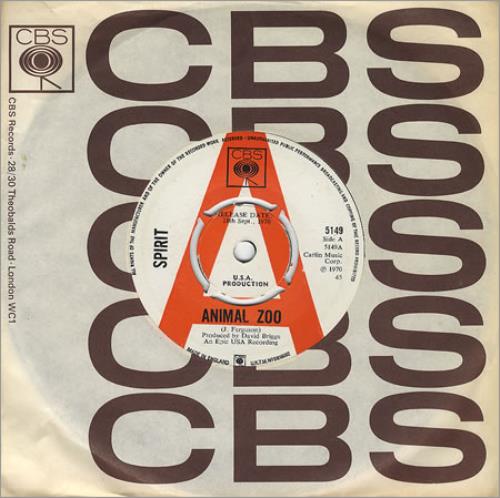 Spirit Animal Zoo 7" vinyl single (7 inch record / 45) US SRT07AN193881