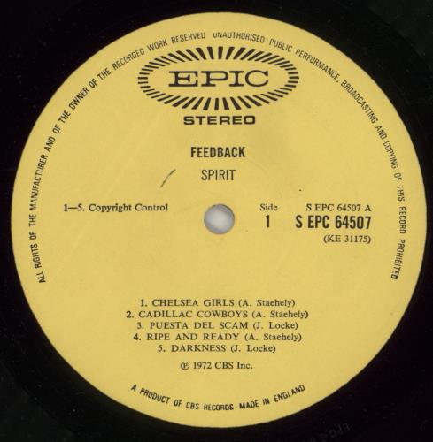 Spirit Feedback - 1st - EX vinyl LP album (LP record) UK SRTLPFE720140