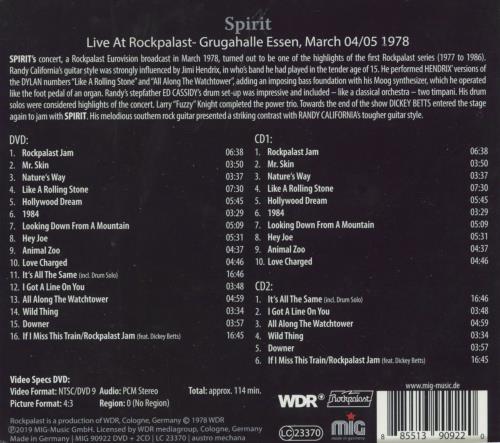 Spirit Live At Rockpalast 1978 3-disc CD/DVD Set German SRT3DLI791652
