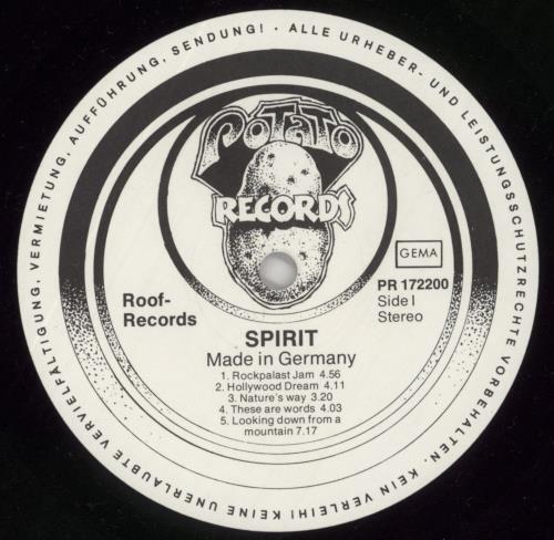 Spirit Made in Germany vinyl LP album (LP record) German SRTLPMA314469