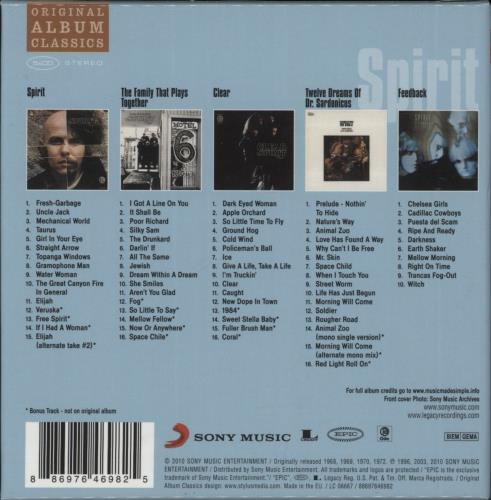 Spirit Original Album Classics 5-CD album set UK SRT5COR876333