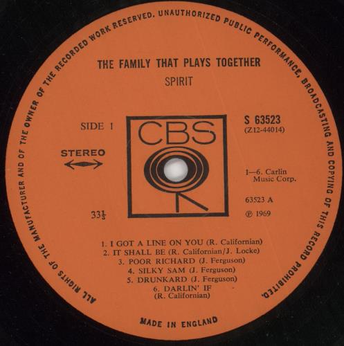 Spirit The Family That Plays Together - 1st - EX vinyl LP album (LP record) UK SRTLPTH210656
