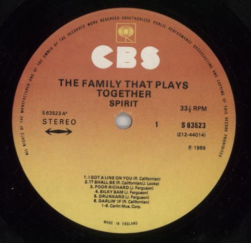 Spirit The Family That Plays Together - 2nd vinyl LP album (LP record) UK SRTLPTH542060