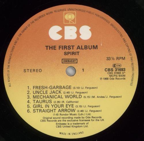 Spirit The First Album vinyl LP album (LP record) UK SRTLPTH384686