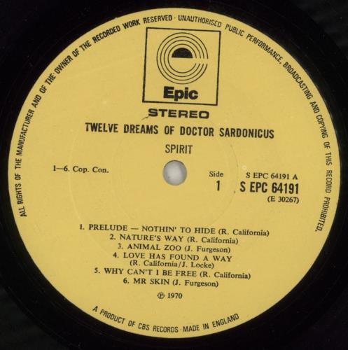 Spirit The Twelve Dreams - 2nd - EX vinyl LP album (LP record) UK SRTLPTH718554