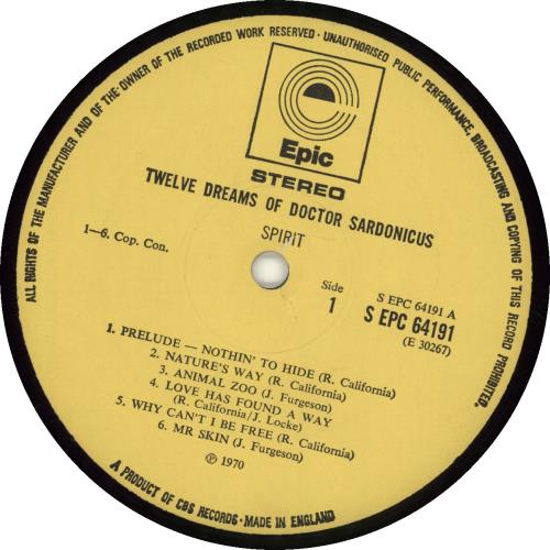 Spirit The Twelve Dreams Of Dr Sardonicus - 1st - EX vinyl LP album (LP record) UK SRTLPTH209904