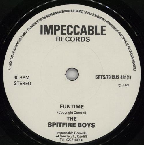 Spitfire Boys Funtime 7" vinyl single (7 inch record / 45) UK YQI07FU754024
