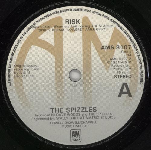 Spizz Risk 7" vinyl single (7 inch record / 45) UK SZZ07RI588154