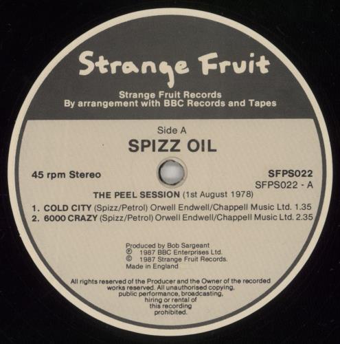 Spizz The Peel Sessions vinyl LP album (LP record) UK SZZLPTH145352