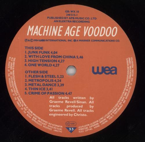 SPK Machine Age Voodoo vinyl LP album (LP record) UK KPSLPMA182938