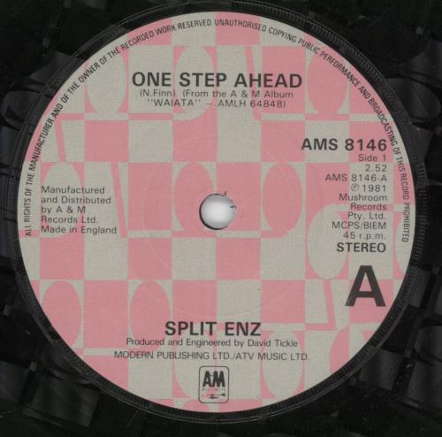 Split Enz One Step Ahead - Laser Etched 7" vinyl single (7 inch record / 45) UK ENZ07ON07278