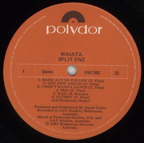 Split Enz Waiata vinyl LP album (LP record) New Zealand ENZLPWA874219