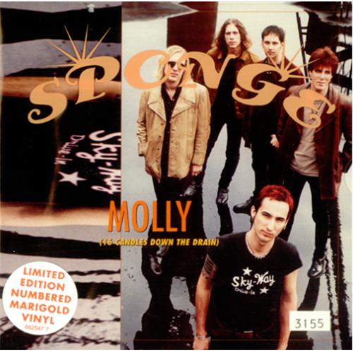 Sponge Molly (16 Candles Down The Drain) - Yellow 7" vinyl single (7 inch record / 45) UK SGE07MO425247