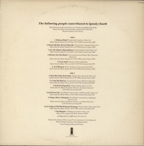 Spooky Tooth The Best Of Spooky Tooth vinyl LP album (LP record) UK OOKLPTH194131