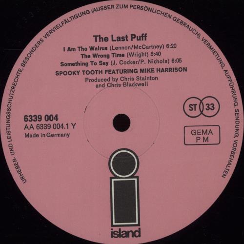 Spooky Tooth The Last Puff - 1st vinyl LP album (LP record) German OOKLPTH671596
