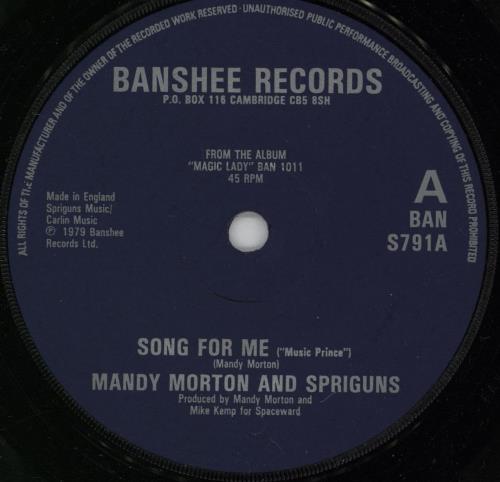 Spriguns Song For Me 7" vinyl single (7 inch record / 45) UK SOT07SO750199