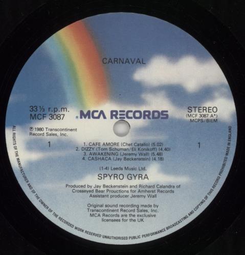 Spyro Gyra Carnaval vinyl LP album (LP record) UK S-GLPCA292658