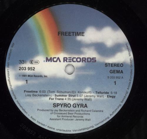 Spyro Gyra Freetime vinyl LP album (LP record) German S-GLPFR867281