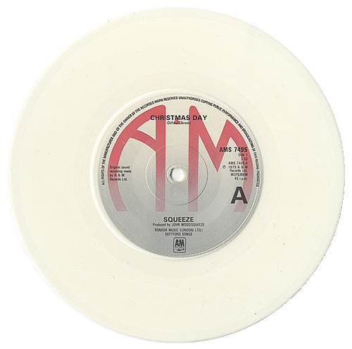 Squeeze Christmas Day - White Vinyl 7" vinyl single (7 inch record / 45) UK SQU07CH42551