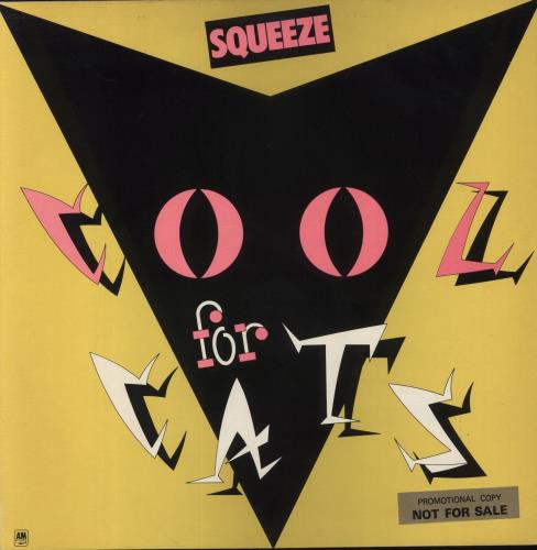 Squeeze Cool For Cats - Yellow P/S - Promo Stickered vinyl LP album (LP record) UK SQULPCO849094