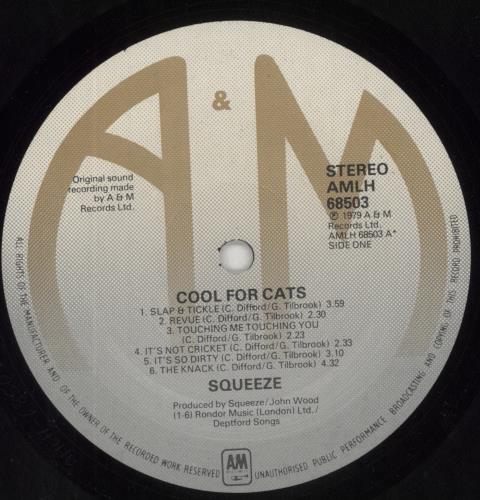 Squeeze Cool For Cats - Yellow P/S - Promo Stickered vinyl LP album (LP record) UK SQULPCO849094