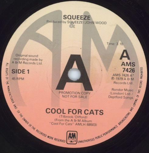 Squeeze Cool For Cats 7" vinyl single (7 inch record / 45) UK SQU07CO105942