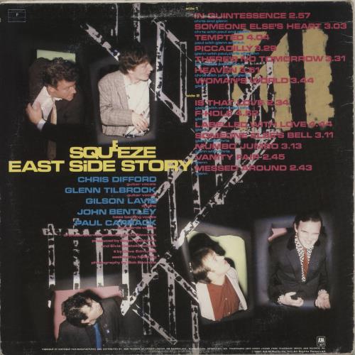 Squeeze Eastside Story vinyl LP album (LP record) Canadian SQULPEA880449