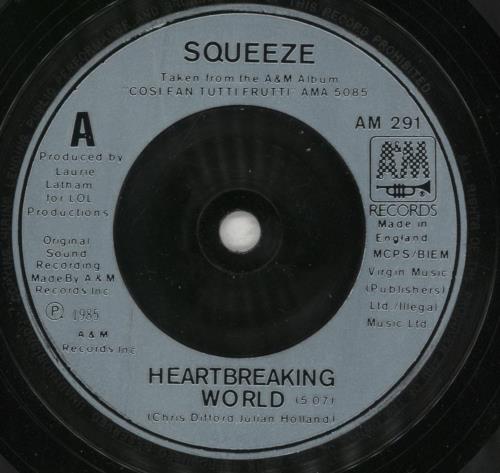 Squeeze Heartbreaking World 7" vinyl single (7 inch record / 45) UK SQU07HE102528