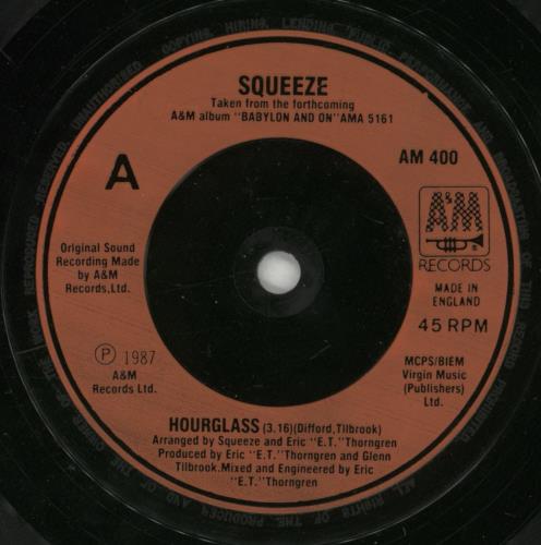 Squeeze Hourglass 7" vinyl single (7 inch record / 45) UK SQU07HO193779