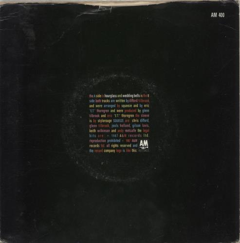 Squeeze Hourglass 7" vinyl single (7 inch record / 45) UK SQU07HO193779