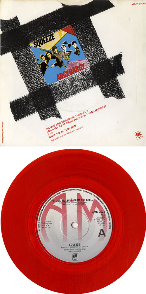 Squeeze Pulling Mussels (From The Shell) Red UK 7" vinyl single (7